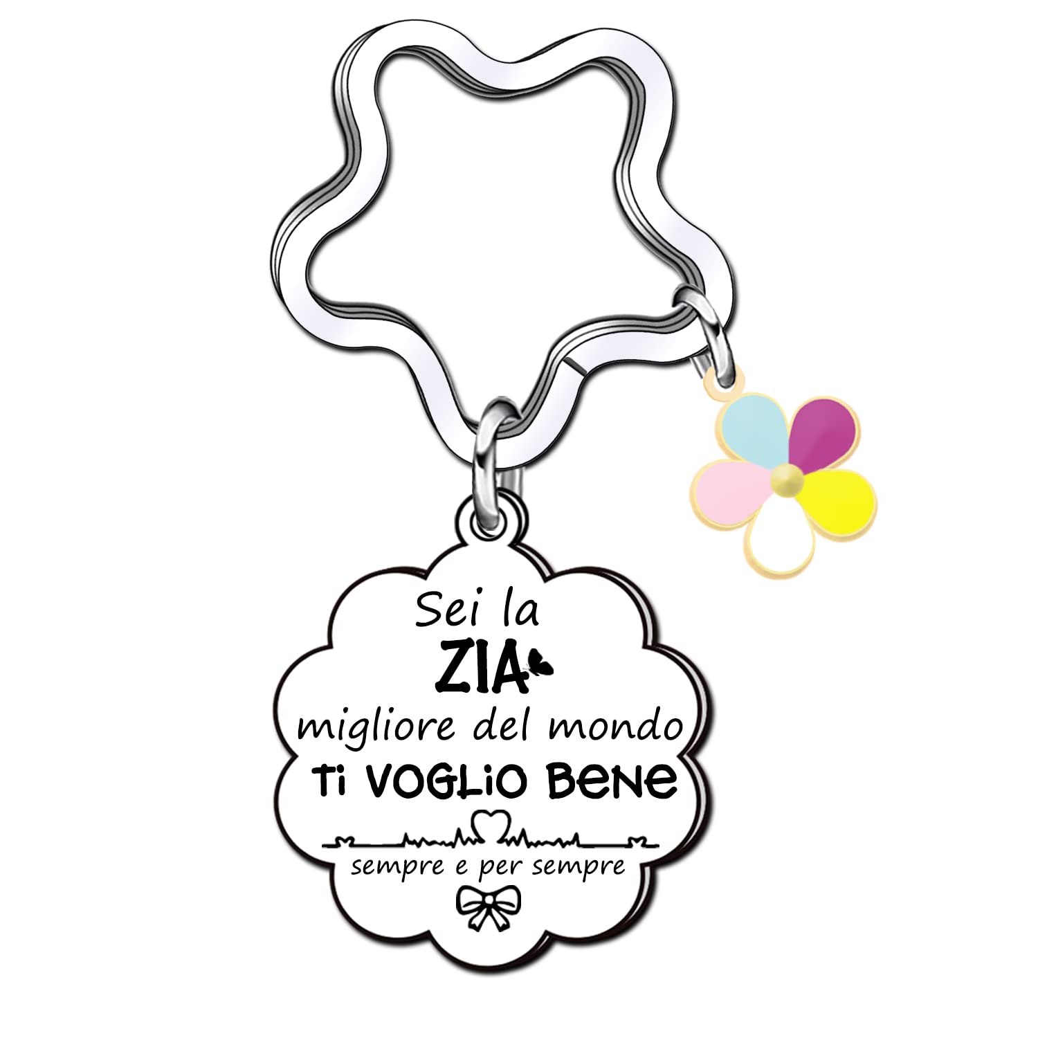 AIMINI Regalo Zia,Portachiavi Zia,Donna Compleanno Regalo,Amicizia Regali,Regalo Zia Natale,Regalo Per Zia,Regalo Donna Originale Idee, Regalo Pasqua,Regalo Pensione Donna Idee Regalo Zia Nozze