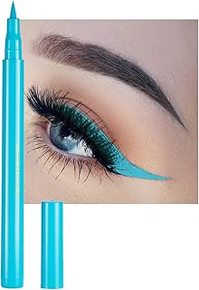 Liquid Eyeliner, Sky Blue Eyeliner Liquid, Long-lasting Colored Eyeliners, White Black Red Brown Green Purple Waterproof High-pigmented Colorful Eyeliners for Eye Makeup,1PC Sky Blue