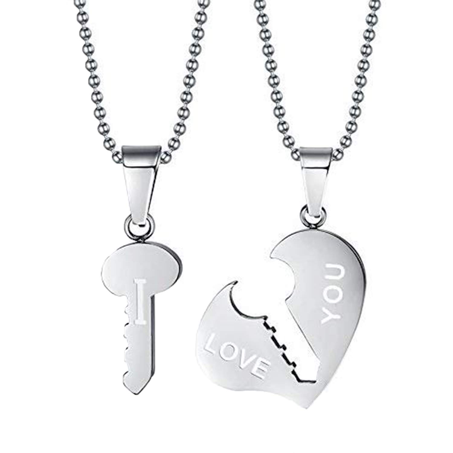 Mahi Valentine Gifts Couple Pendant with Chain for Men and Women (PAPSCO1101728PR)
