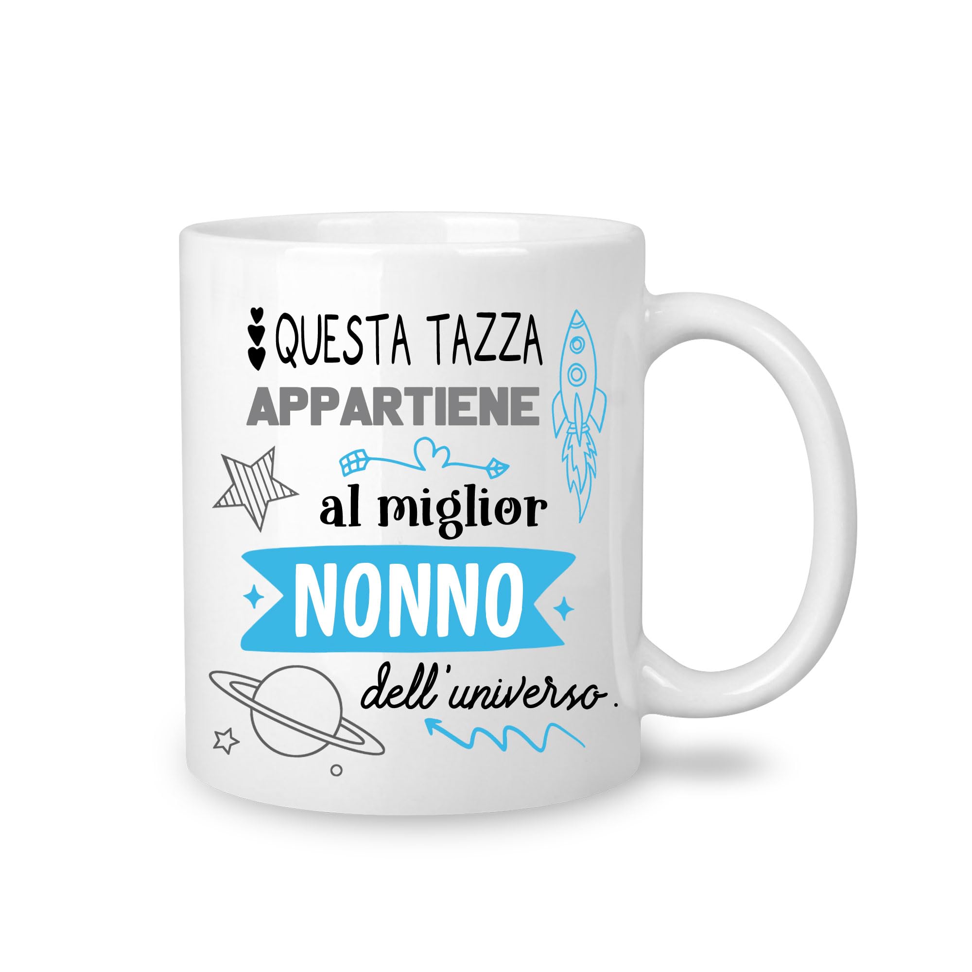 Yufansd Mug Tazza Caffè - Al Miglior Nonno dell'Universo - Regalo Originale per Festa dei Nonni, Compleanno, Festa del Papà, Natale - Ceramica 350 ML