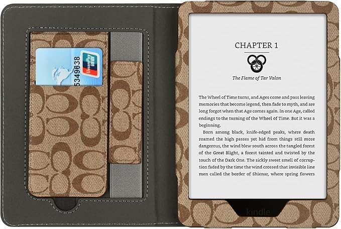 Case for 7"/6.8" Kindle Paperwhite(12th/11th Generation-2024/2021) and Kindle Colorsoft Signature Edition, Slim PU Shell Cover Case with Auto-Wake/Sleep for Kindle Paperwhite 2024, Flowers (Khaki)