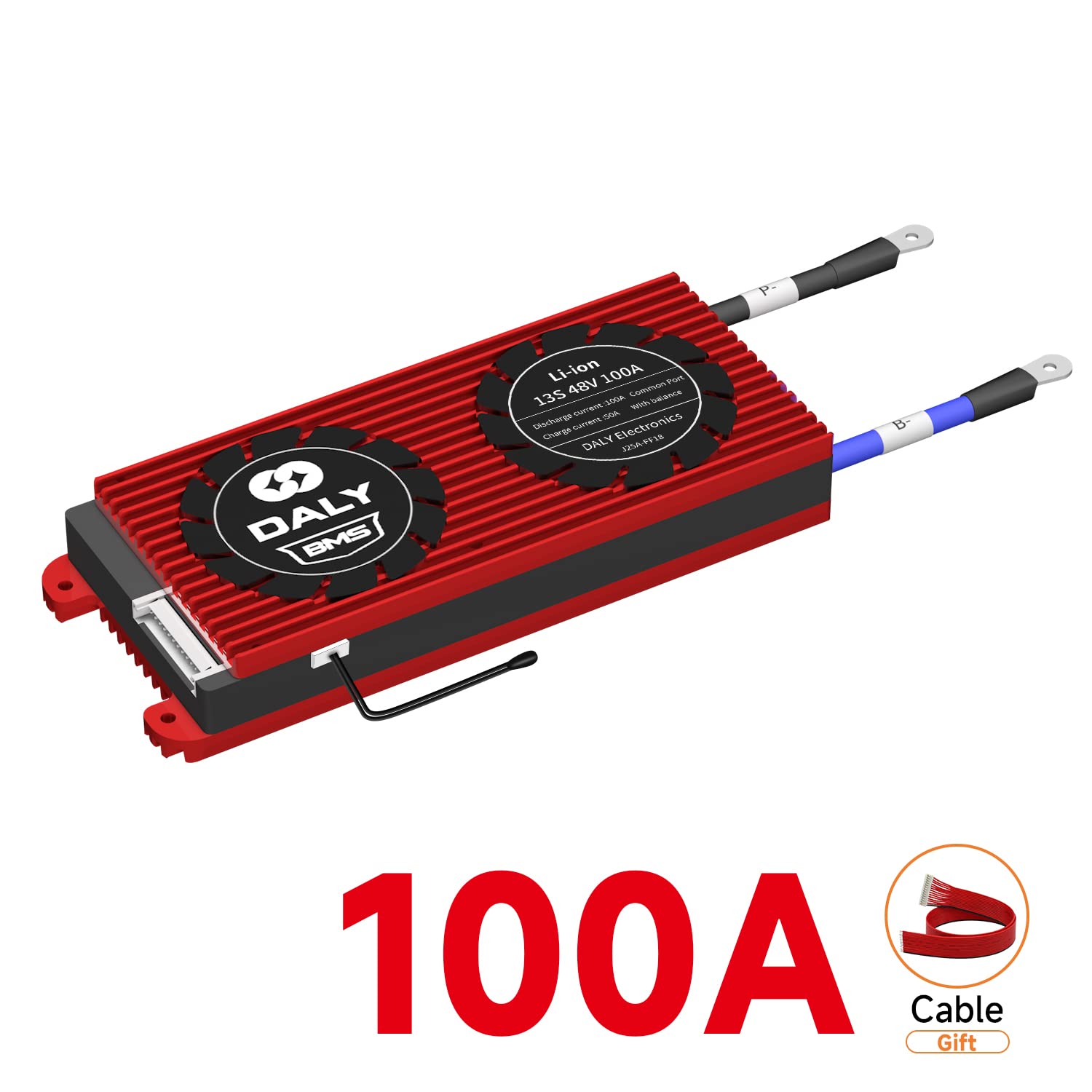 DALY BMS 13S 48V 100A Li-ion Batteria Scheda di Protezione con Porta Comune e Cavi di Bilanciamento per La Casa FAI DA TE 18650 Batteria Dispositivo Elettronico