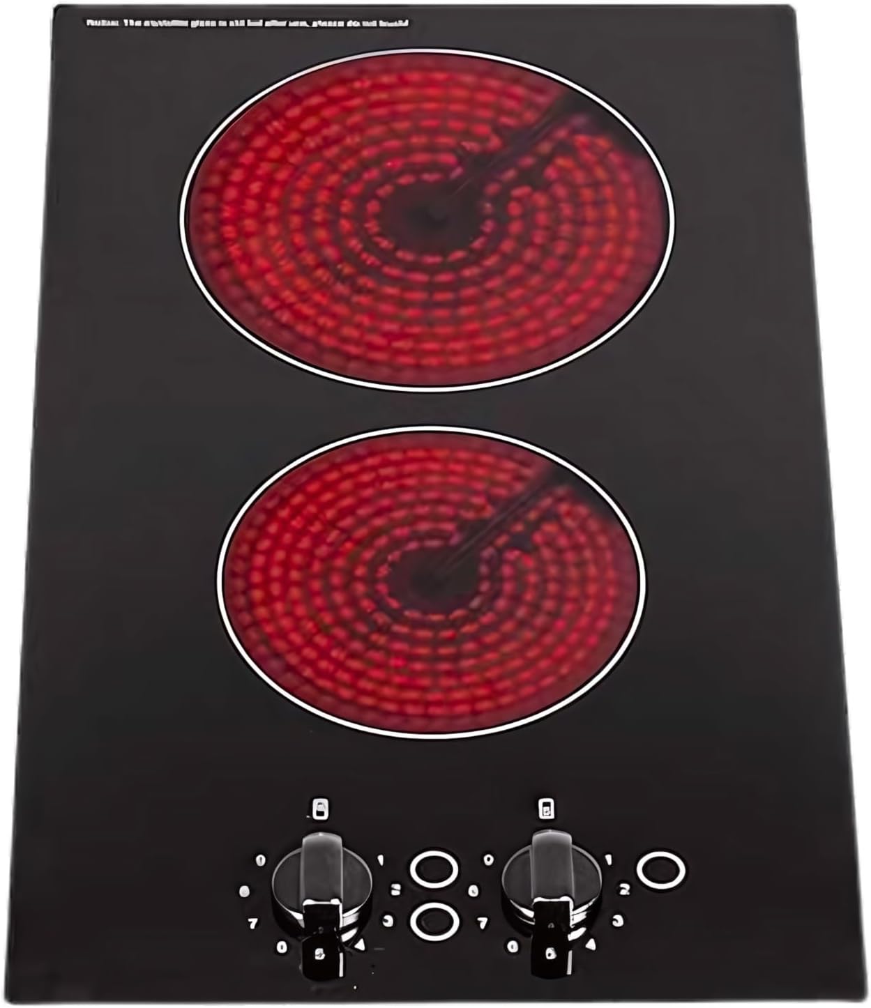 SIA CERH30BL 30cm Electric Ceramic Hob, 2 Zone Domino Cooktop, Knob Controls, 9 Power Levels, Black, 2 Years Parts & Labour Guarantee