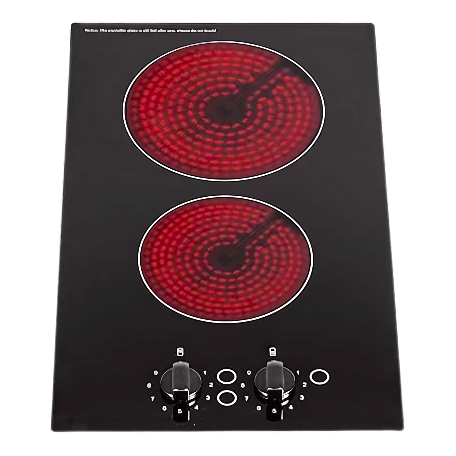 SIA CERH30BL 30cm Electric Ceramic Hob, 2 Zone Domino Cooktop, Knob Controls, 9 Power Levels, Black, 2 Years Parts & Labour Guarantee
