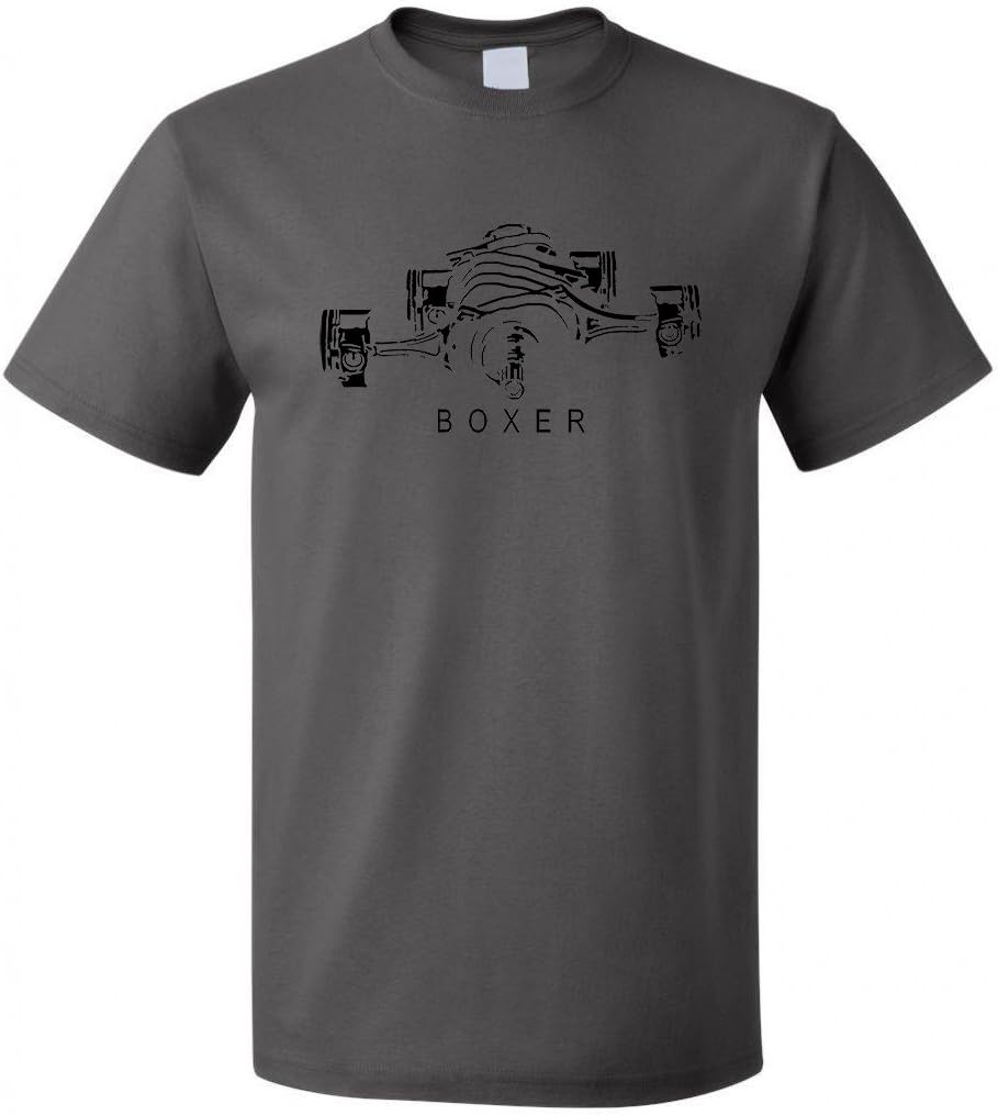 Subaru Boxer Engine Tshirt WRX STI BRZ (Large, Charcoal)