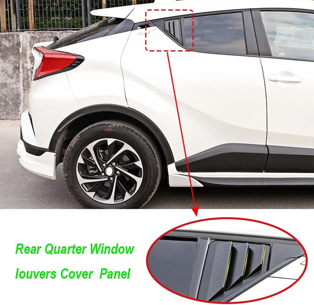 TKREENO for Toyota C-HR CHR 2018 2019 2020 2021 2022 Rear Side Window Louver Decorate Cover Rear Air Vent Blinds Covers Auto Accessories (Matte Black)