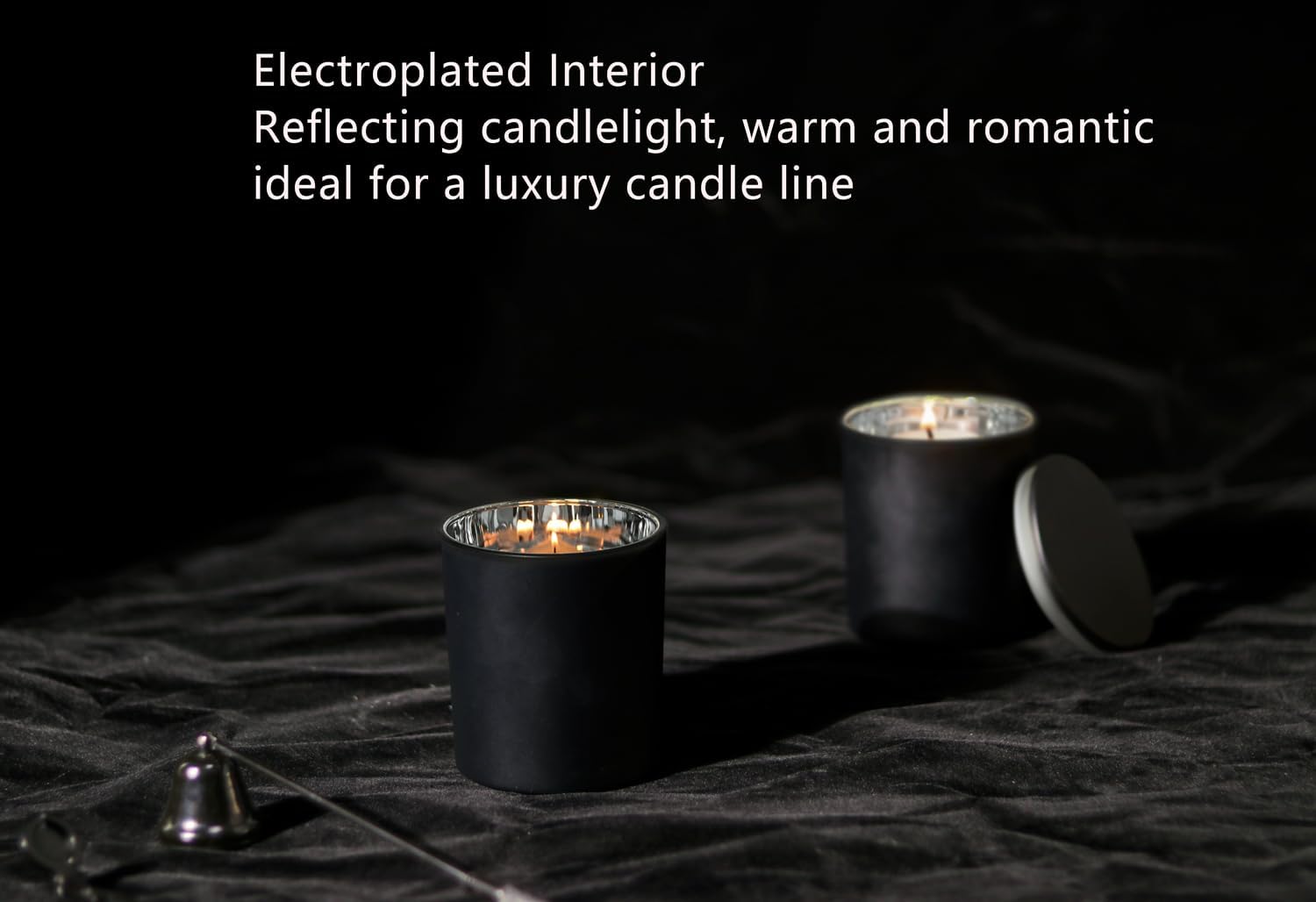 Bulk ​Candle Jars for Candle Making, Luxury Container with Electroplated Interior, 12PCS Vessel with Metal Lids Empty Jars - Silver Inner image 5
