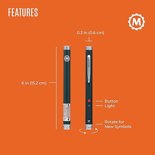 Miniatura 3 de Marathon Puntero láser de múltiples símbolos, rojo, rango nocturno de 1 milla y visible a gran luz del día, 4 punteros personalizados, cumple con la