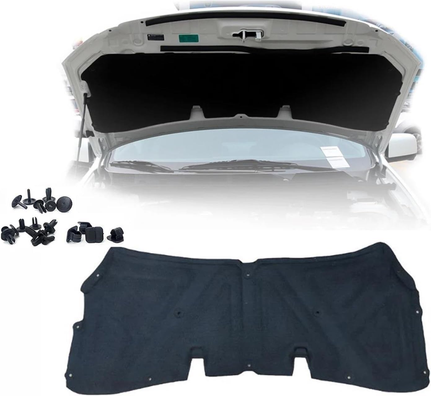 Car Engine Hood Sound Heat, Heat Insulation Pad Front Engine Hood Insulation Pad Sound Heat Soundproof Cotton Mat Cover Foam Fireproof, for Nissan, for Qashqai J10 2006-2013