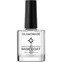 Glamonade Base Coat Nail Polish Clear 12+day Long Lasting Nail Polish 60s Air Quick Dry Fingernail Toe Polish No Chip Color Strengthener Natural Nail Repair Nail Care 0.5 fl oz