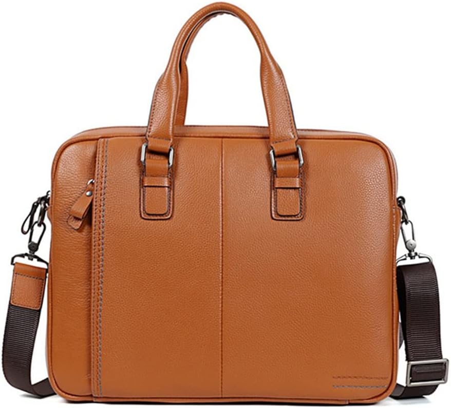 Briefcase Genuine Leather Shoulder Laptop Bag Office Bag For Men Briefcases Cow Leather Big Handbag Business