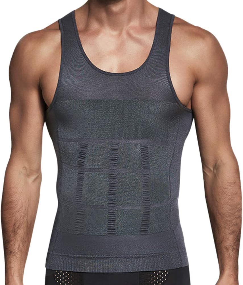 Mens Body Shaper Undergarment Compression Shirt Elastic Vest Slimming Undershirt Slim Shapewear
