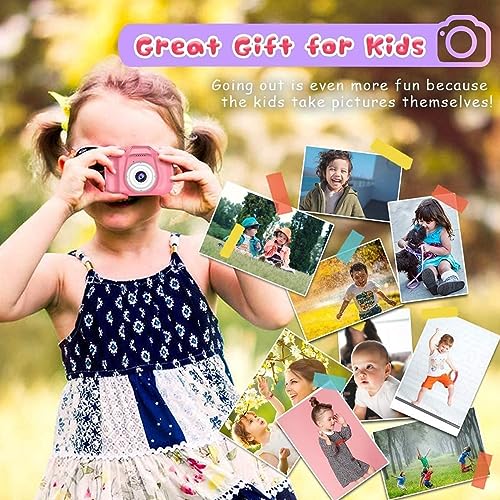 CADDLE & TOES Kids Camera for Girls Boys, Kids Selfie Camera Toy 13MP 1080P HD Digital Video Camera for Toddler, Christmas Birthday Gifts for 4+ to 15 Years Old Children (Multicolor) (Pink) 7 61pcBbrZg8L