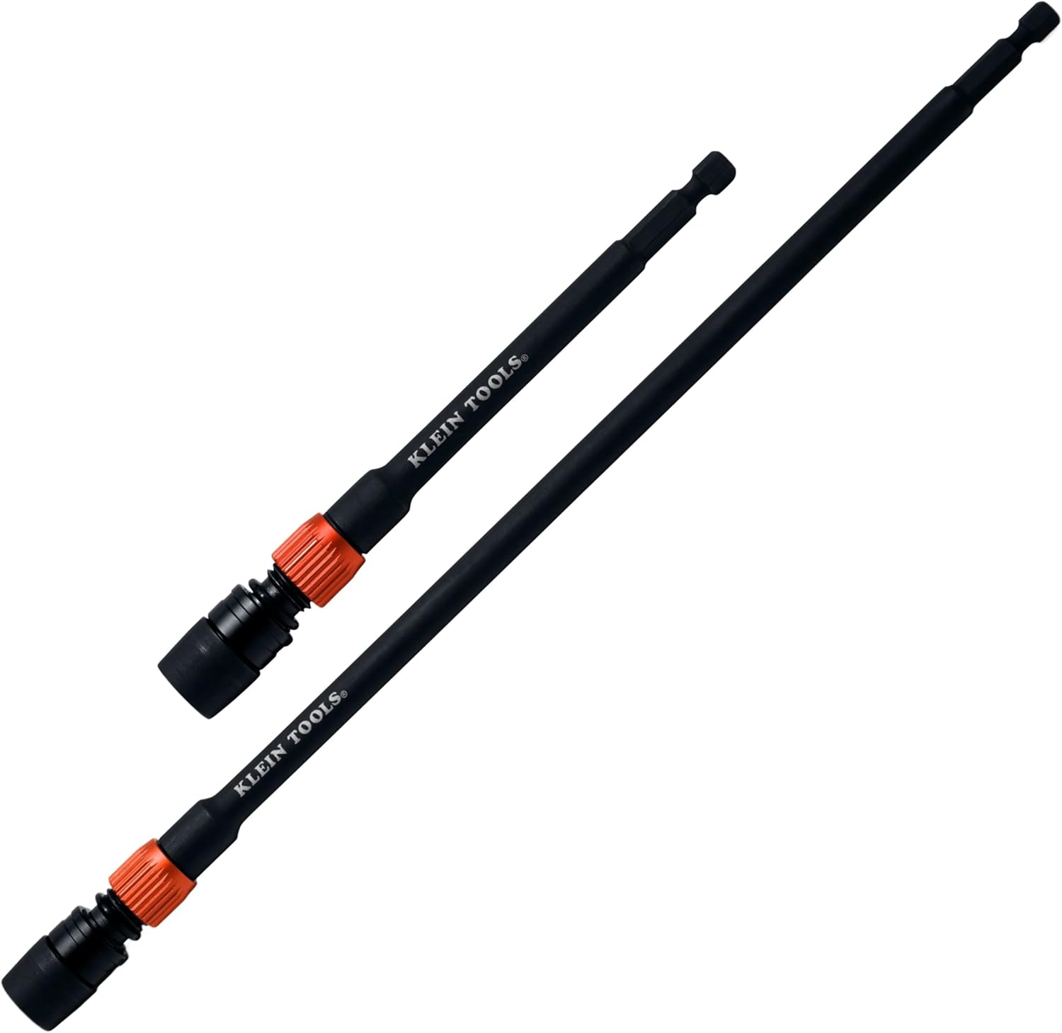 Klein Tools 80208 6 and 12-Inch Dual-Lock Extension Set, 1/4-Inch Hex Shank Impact Bit Holder, Quick-Release Locking Mechanism with Secondary Twist Lock, Compatible with Impact Drivers and Drills