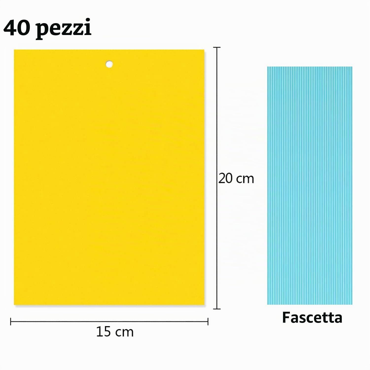 Sunshine smile 40 Lavagne Gialle per Insetti, Trappola Adesiva, Adesivi Gialli su Entrambi i Lati, Trappola Adesiva per Mosche (40-Giallo)