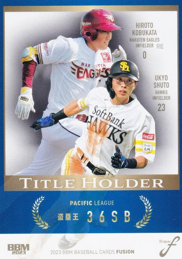 BBM ベースボールカード TH11 周東佑京 (ソ)&小深田大翔 (楽) (レギュラーカード/タイトルホルダー) FUSION 2023