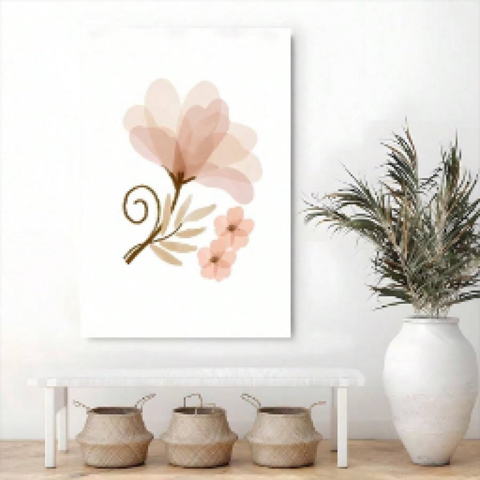 Póster de lienzo texturizado con diseño de mariposas para pared de guardería, pintura de flores, decoración de pared para dormitorio y sala de estar, carteles e impresiones de 80 x 120 cm sin marco