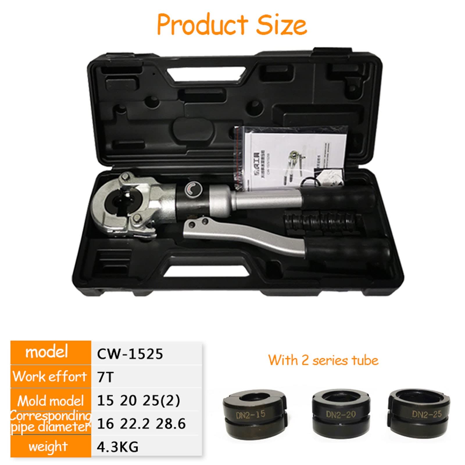 zacisk, 25 mm i przełącznikiem powrotu oleju, Hydrauliczne szczypce do zaciska
