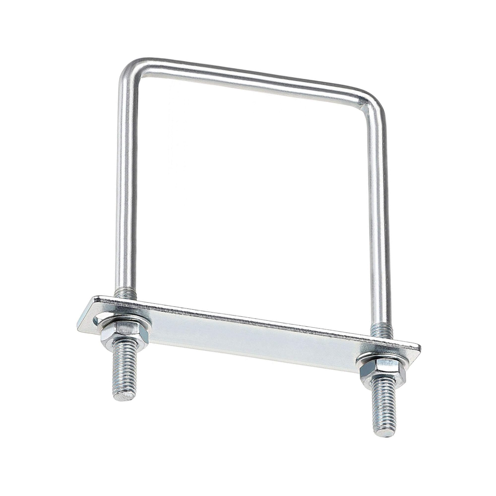 MACHSWON Square U-Bolt,4 Set Carton Steel M8 U Bolts 80mm(3-1/8") Inner Width 130mm Length with Nuts and Frame Plate for Automobiles Boat Trailer