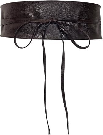 eVogues Plus size Faux Leather Obi Waistband Sash Belt