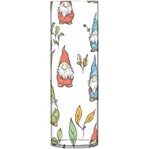 Doodle Style Gnomes White Plastic Vases for Centerpieces 11.8 x 3.9 Inch Farmhouse Vases Aesthetic Vase for Wedding Entryway Shelf Housewarming Decor Base para Flores de decoracion