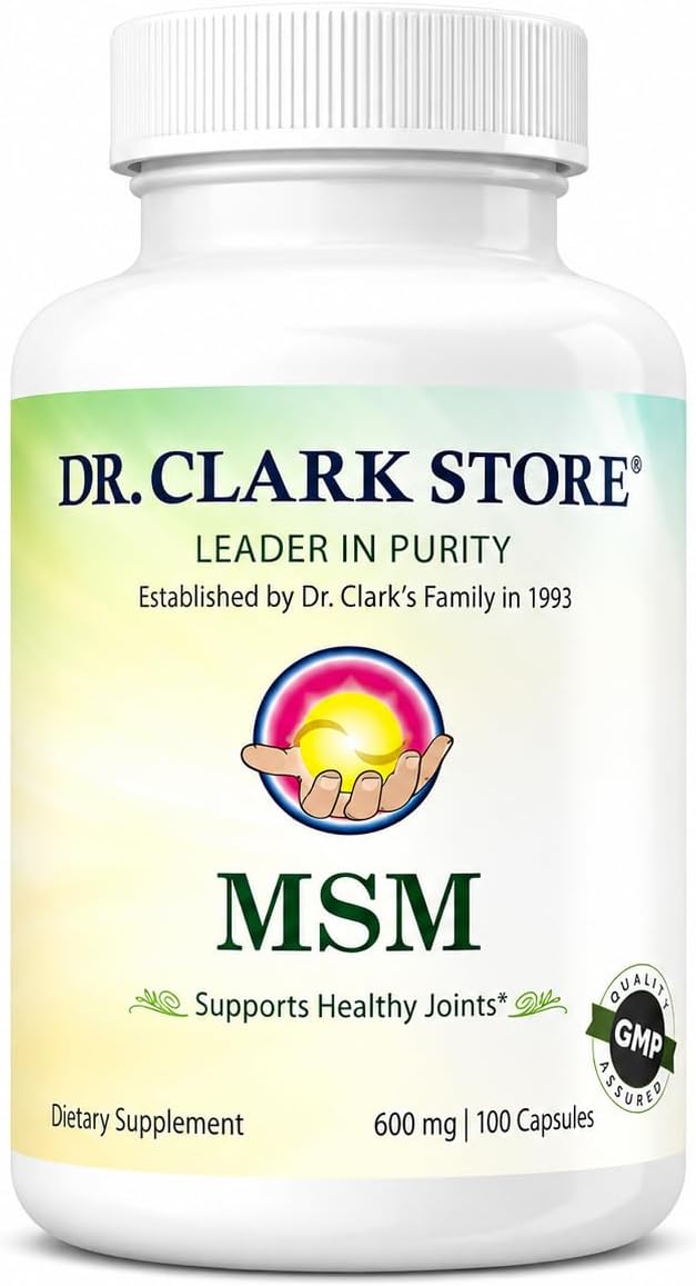 MSM Supplement 600mg 100 Gelatin Capsules Daily Bioavailable Dietary Sulfur for Comfortable Movement, Joint Flexibility and Skin Appearance Support, Gluten Free, Non-GMO, USA Made