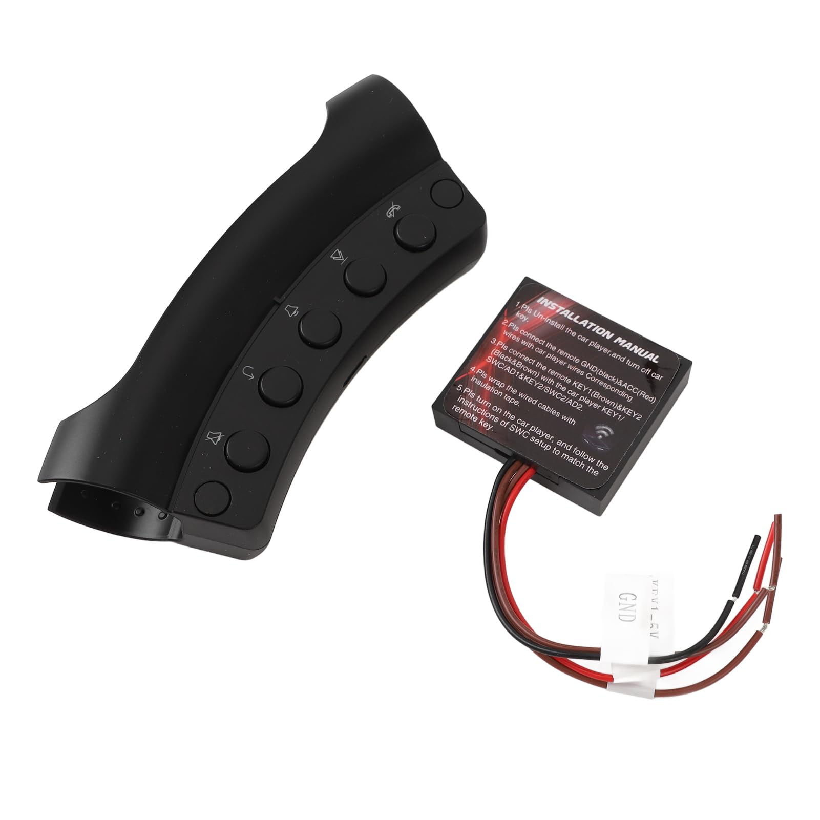 Acouto Autoradio Universel, Lecteur DVD GPS, Contrôleur Multifonctionnel, 10 Touches, Commande sans Fil, Boutons au Volant, Commande Mains Libres pour Navigation