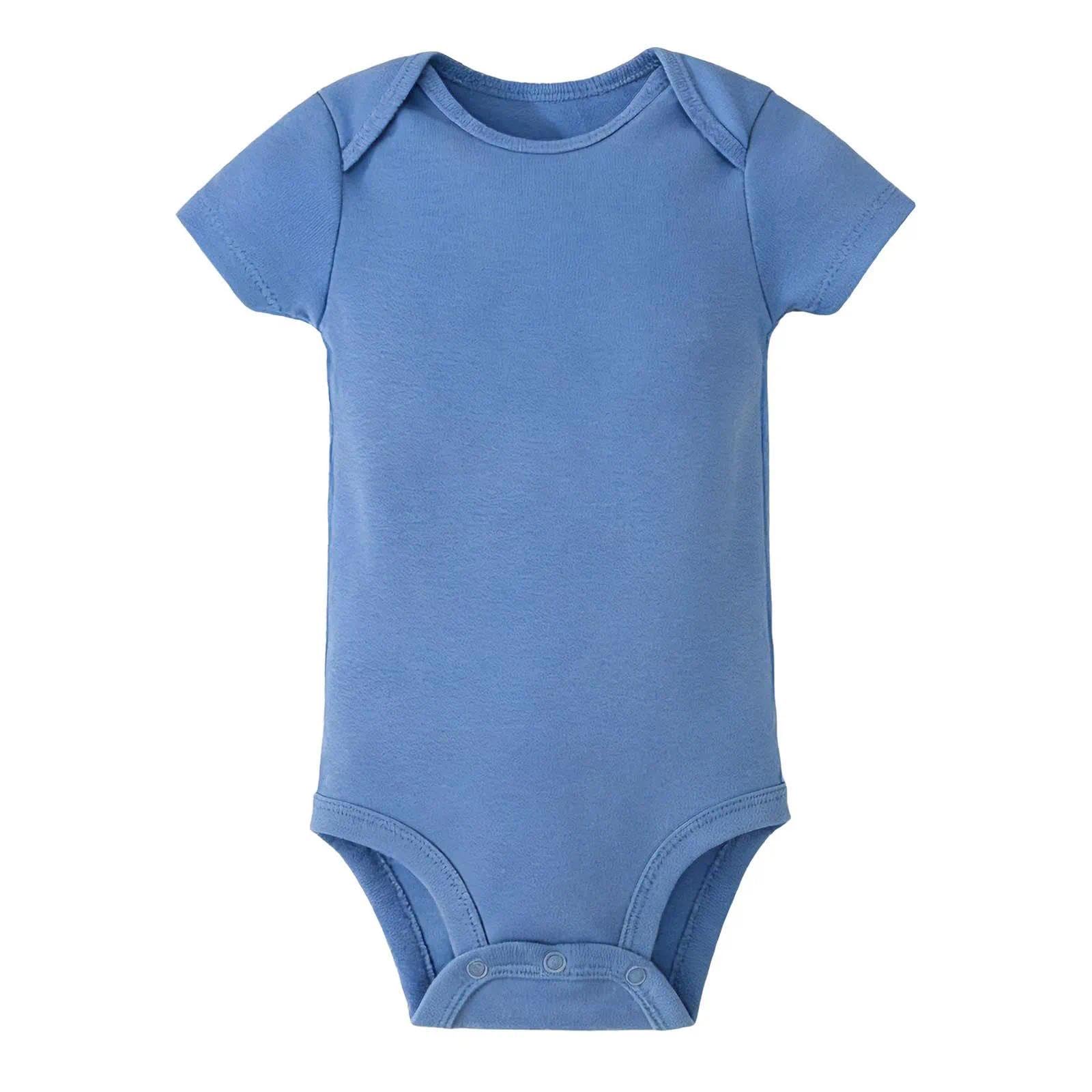 Body de manga corta para bebé, cuello redondo, de algodón, entrepierna a presión, unisex, para niño y niña, traje completo para gatear — view 2