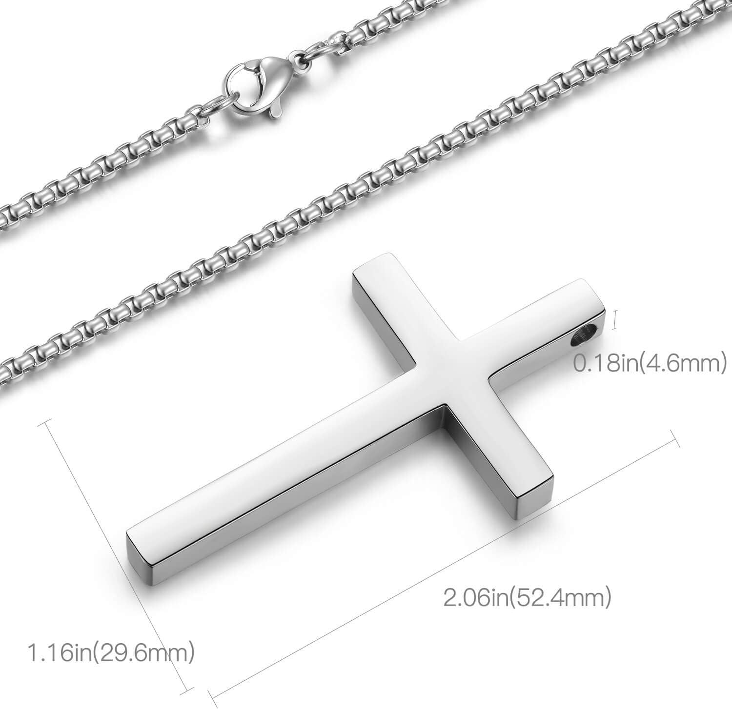 Cross Chain for Men and Women, Gold Cross Necklace for Men, Mens Cross Necklace in Gold, Silver and Black, Simple and Elegant Design - Image 3