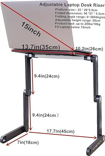 Miniatura 6 de Soporte ergonómico y portátil de escritorio para computadora portátil bandeja plegable para cama sofá altura y ángulo totalmente ajustable con