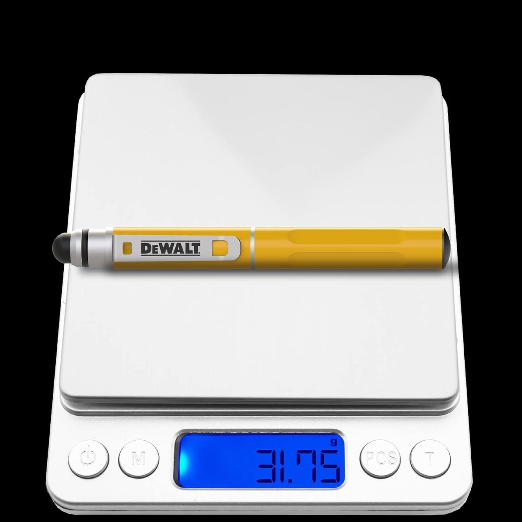 DEWALT Bolígrafo Stylus Mini 3 en 1 Heavy Duty, Lápiz táctil para iPad y iPhone, EDC Touch Screen Pen con Punta táctil y Punta para teclados, Cartucho de Tinta Extra