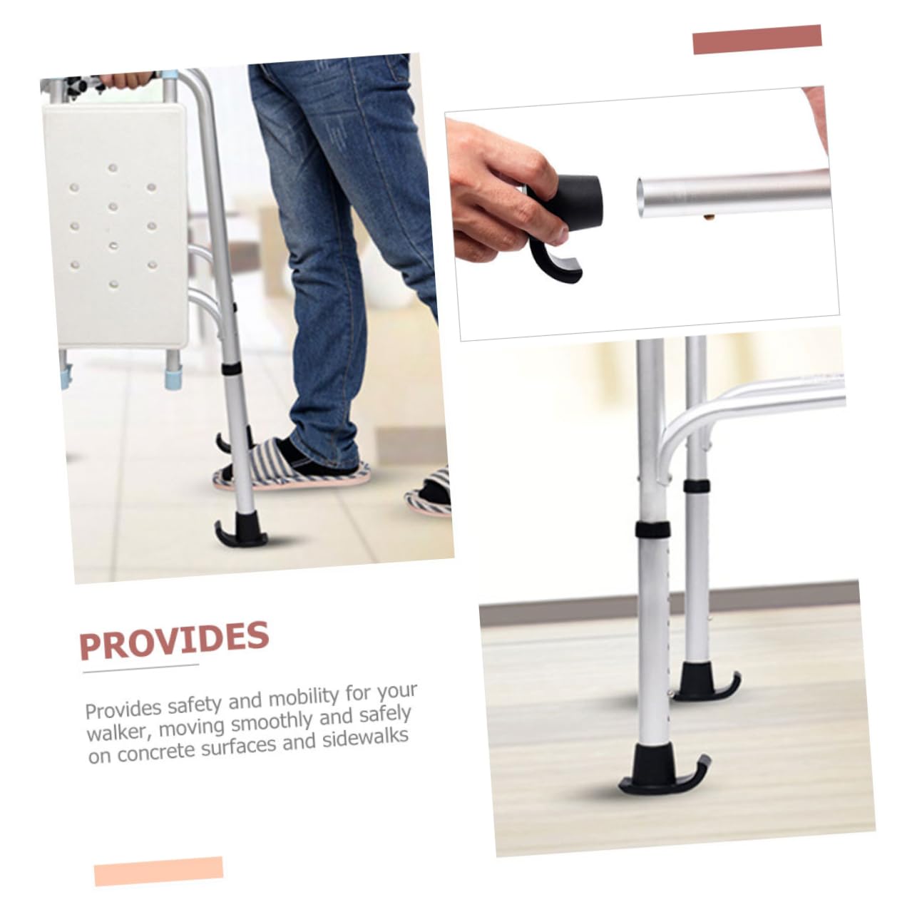 Baluue 24pezzi Antiscivolo Per Deambulatori Per Camminatori Accessori Per Facili Installare e Resistenti All