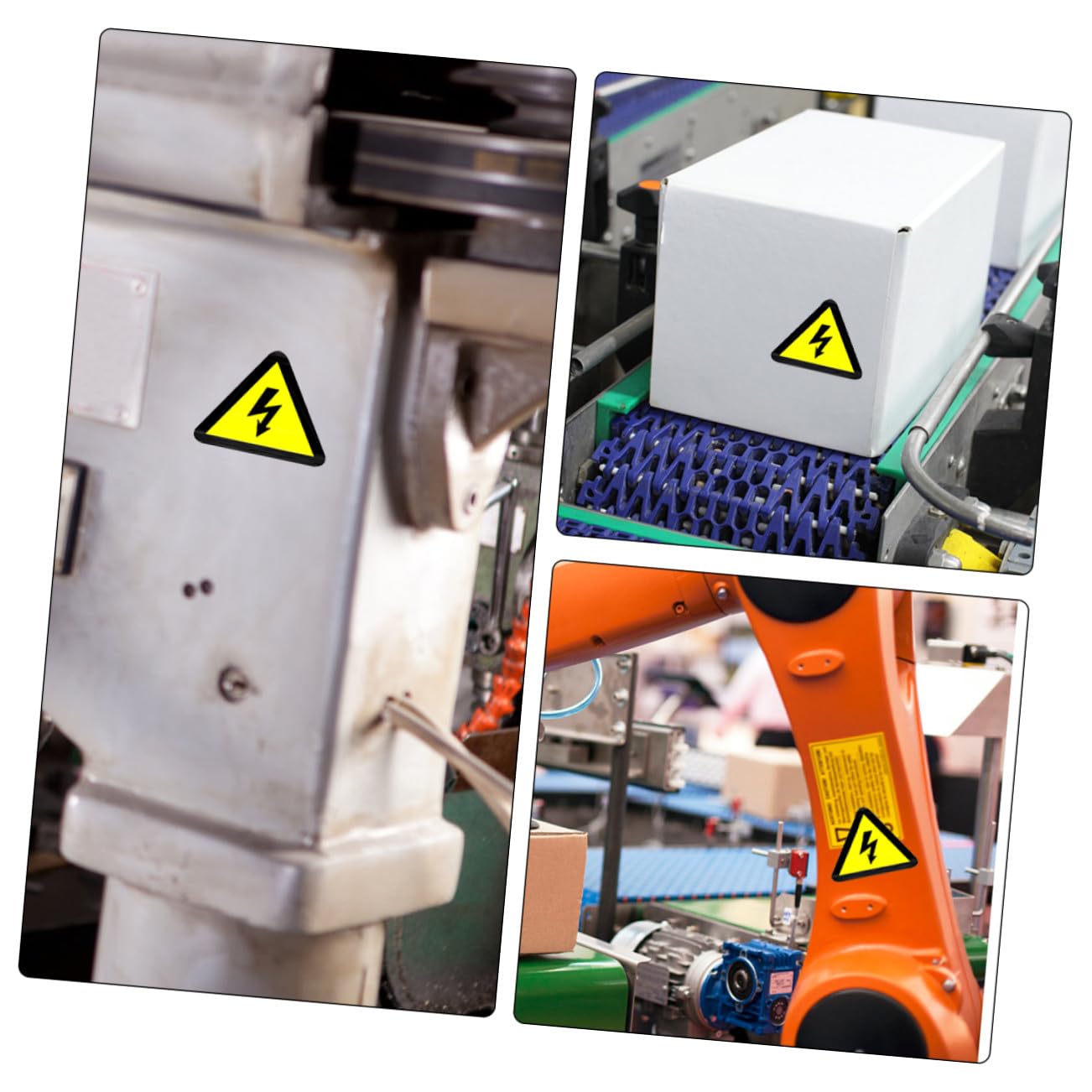 CHILDWEET Étiquettes Autocollantes D'avertissement Électrique Haute Tension, Forme Triangulaire Jaune 50x50 Mm, Lot de 25 Pièces, Adhésif Résistant pour Panneaux de Danger Électrique