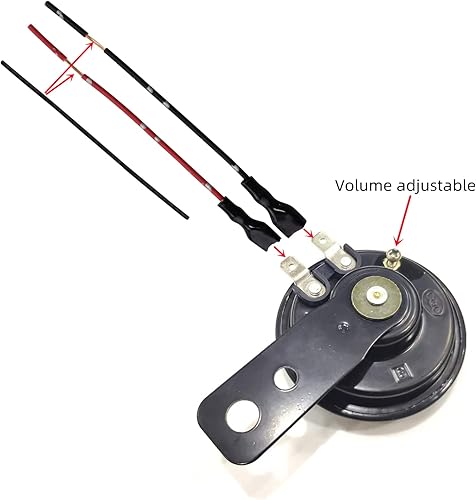 Miniatura 2 de Bocina eléctrica de uso general para motocicleta, altavoz redondo impermeable, bocina pequeña montada en vehículo (12V 1.5A 105dB) + enchufe de