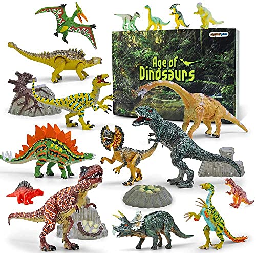 20Pcs Dinosaur Toys For Boys, Gizmovine Realistic Dinosaurs Figures Toy Playset, Movable Educational Dinosaur Figures Including T-Rex, Triceratops, Velociraptor For 3 5 Year Old Kids Party Gifts #TOP1