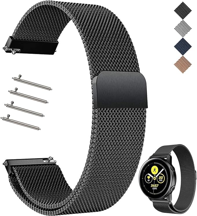 Edelstahl-Mesh Uhrenarmband Armband [14-24mm] für Smartwatches | Magnetverschluss & Werkzeugfreie Anpassung | Premium Metallgitter-Design | Wasserdicht & Atmungsaktiv | Unisex Business/Sport/Outdoor