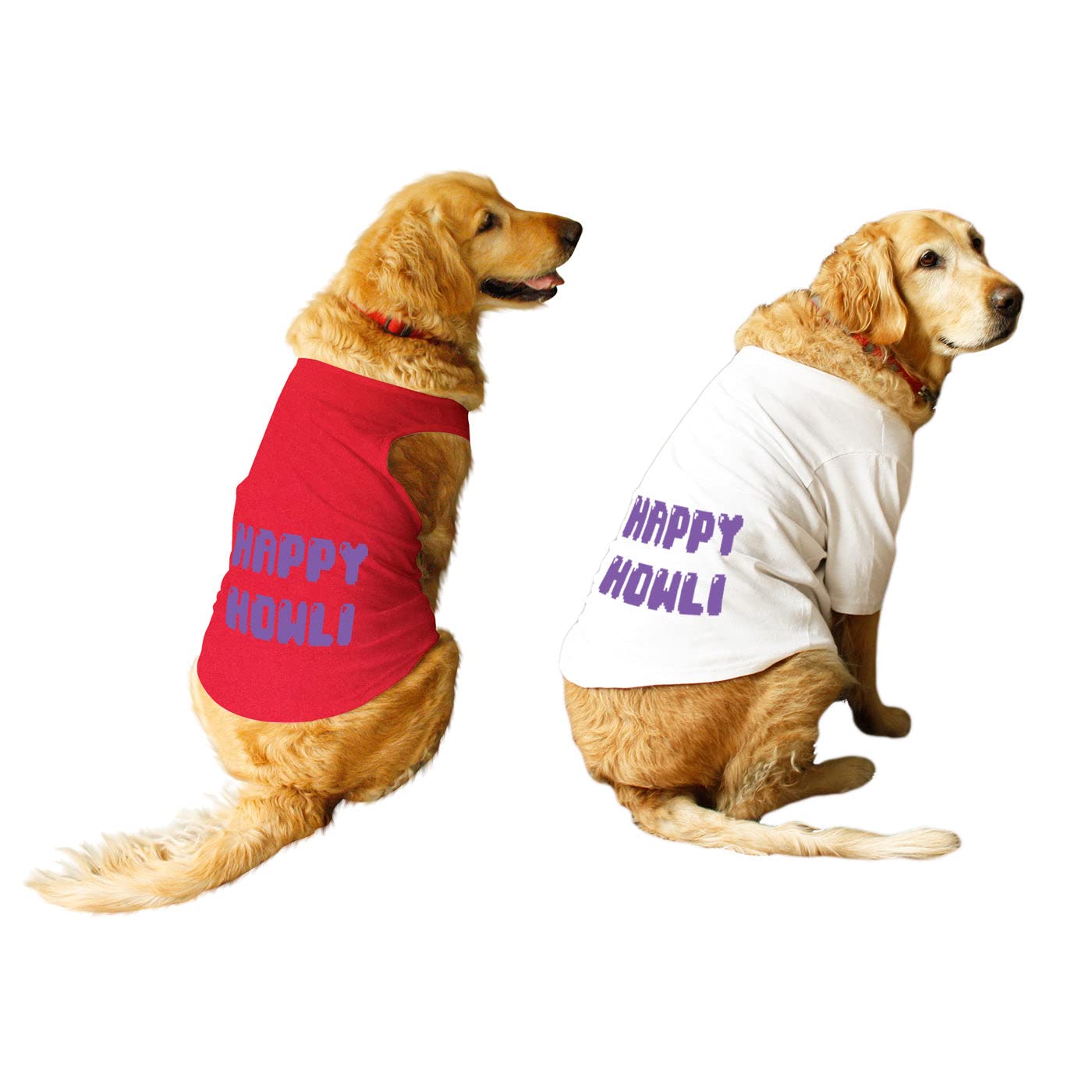 Ruse Set of 2 Happy Howli Printed Crew Neck Dog Vest Tank & T-Shirt Combo Apparel/Clothes/Tees Gift for Dogs(Red/White) Small (B09TTHW258) Amazon Price History, Amazon Price Tracker