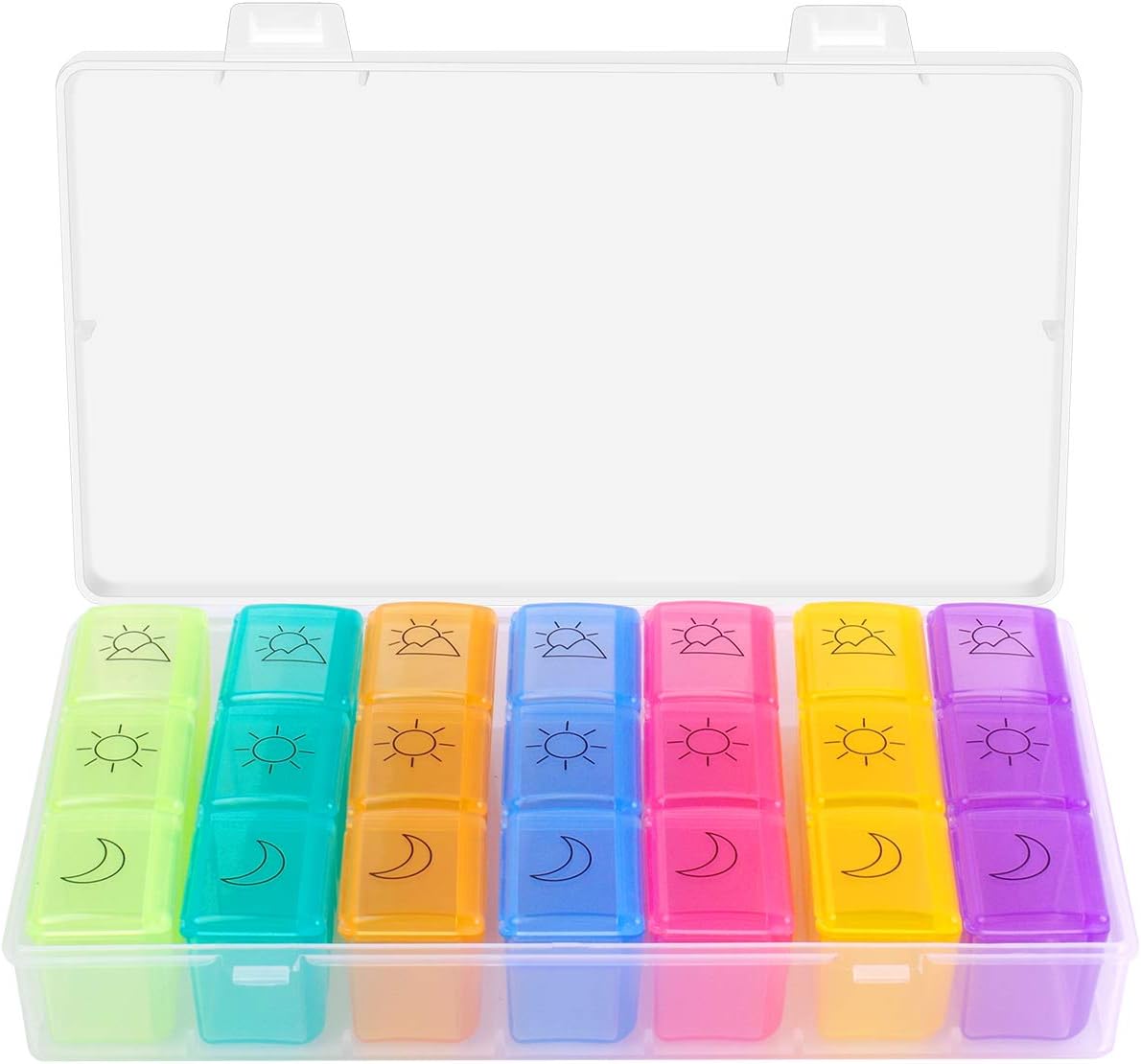 Pill Box Organizer 3 Times A Day Weekly Pill Case