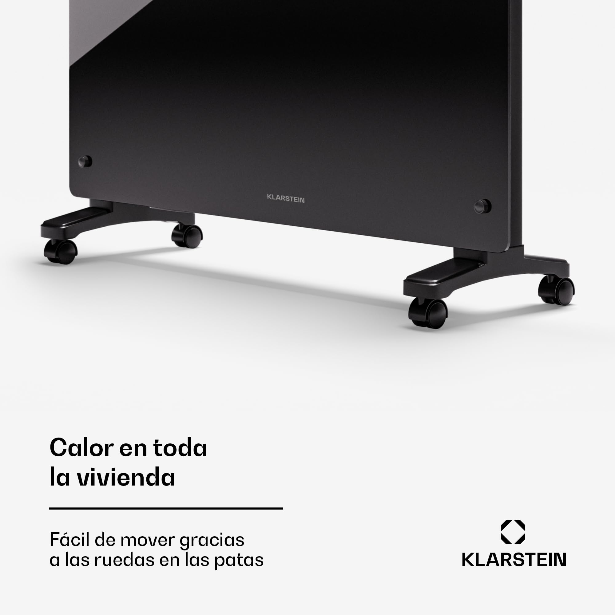 Klarstein Radiador Electrico Bajo Consumo, Estufa Pared 2500W con Ruedas, Radiadores Bajo Consumo Electricos para Pared o dejar de Pie, Fácil de Transportar, Calefacción Eléctrica