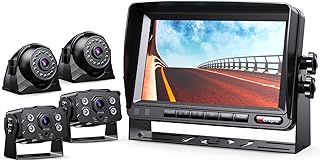 eRapta 1080p Backup Camera System Kit,7'' Reversing Monitor with IP69 Waterproof Wired Backup Camera for RV Truck/Trailer/Tractor/Box Truck Y0202