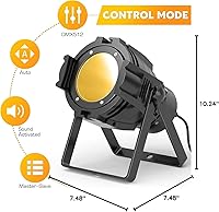 Vista 3 de HOLDLAMP Foco COB LED Luz de Escenario Luces Par de Fiesta Blanco Cálido Frío DMX Focos Portátiles Carcasa de Metal Luz Estroboscópica Brillante