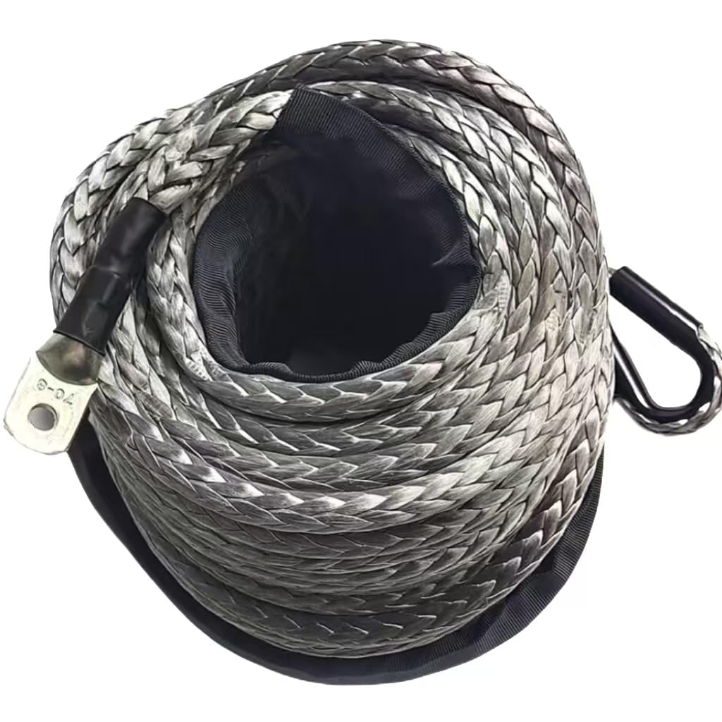 Cuerda de plástico sintético para cabrestante forestal, cuerda sintética pulida anodizada, cable de cabrestante con funda protectora, longitud larga, 10 mm x 30 m