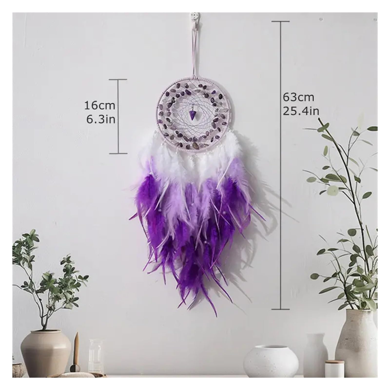 Dreamcatcher Achat hängende Ornament for Zuhause natürliche Edelsteine ​​Steine ​​Baum des Lebens Traumfänger Zimmer Zubehör Dekor Für Schlafzimmer