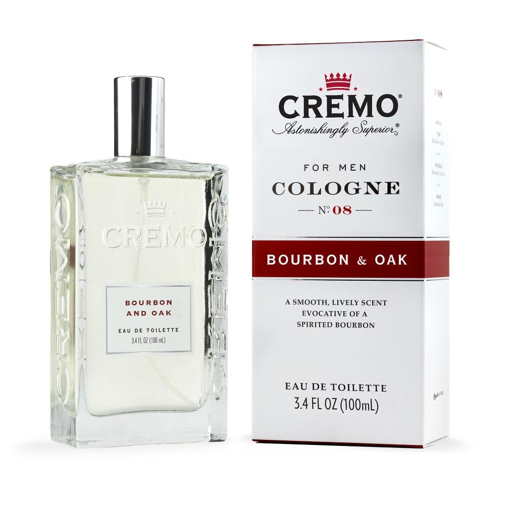 CREMO - Bourbon & Oak Eau de Toilette for Men - Spicy Fragrance - Spray 100ml - Gift for Men