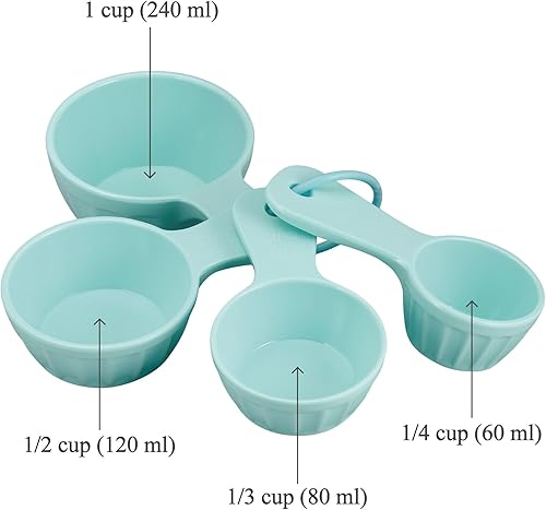 Vista 14 de UP ware - Juego de 4 tazas medidoras de melamina líquida y seca multiusos para el hogar, herramientas esenciales para cocinar y hornear, tazas