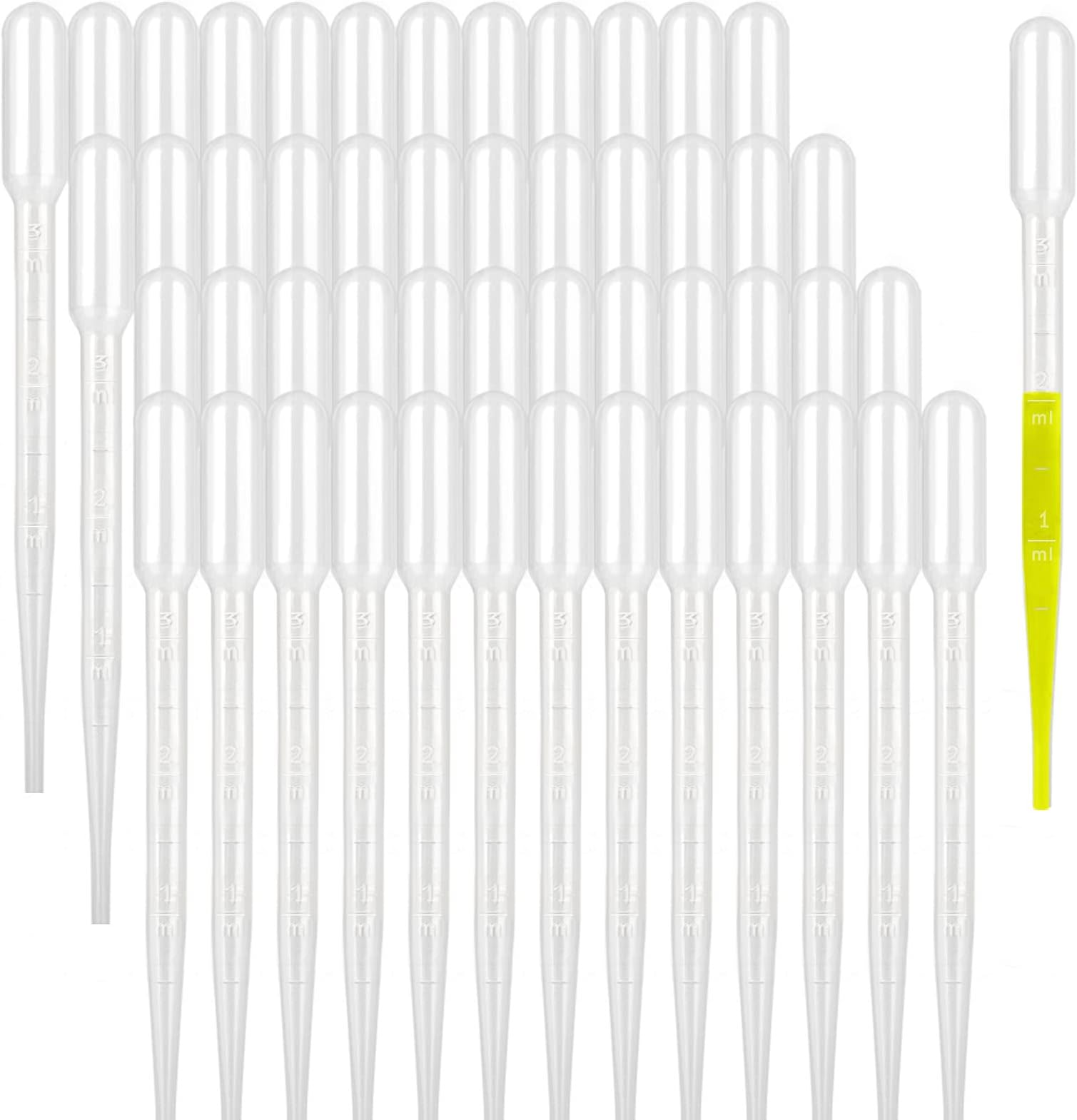 moveland 500PCS 3ML Plastic Dropper Pipettes, Disposable Eye Dropping Pipettes for Essential Oils, Home Use, Science Class, Lab Experiments, DIY Art