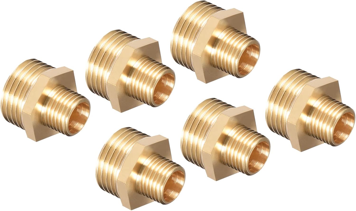 M METERXITY 6 Pack Male Thread Pipe Fitting Hex G1/4 x G1/2 Male Thread Pipe Fitting, Fast