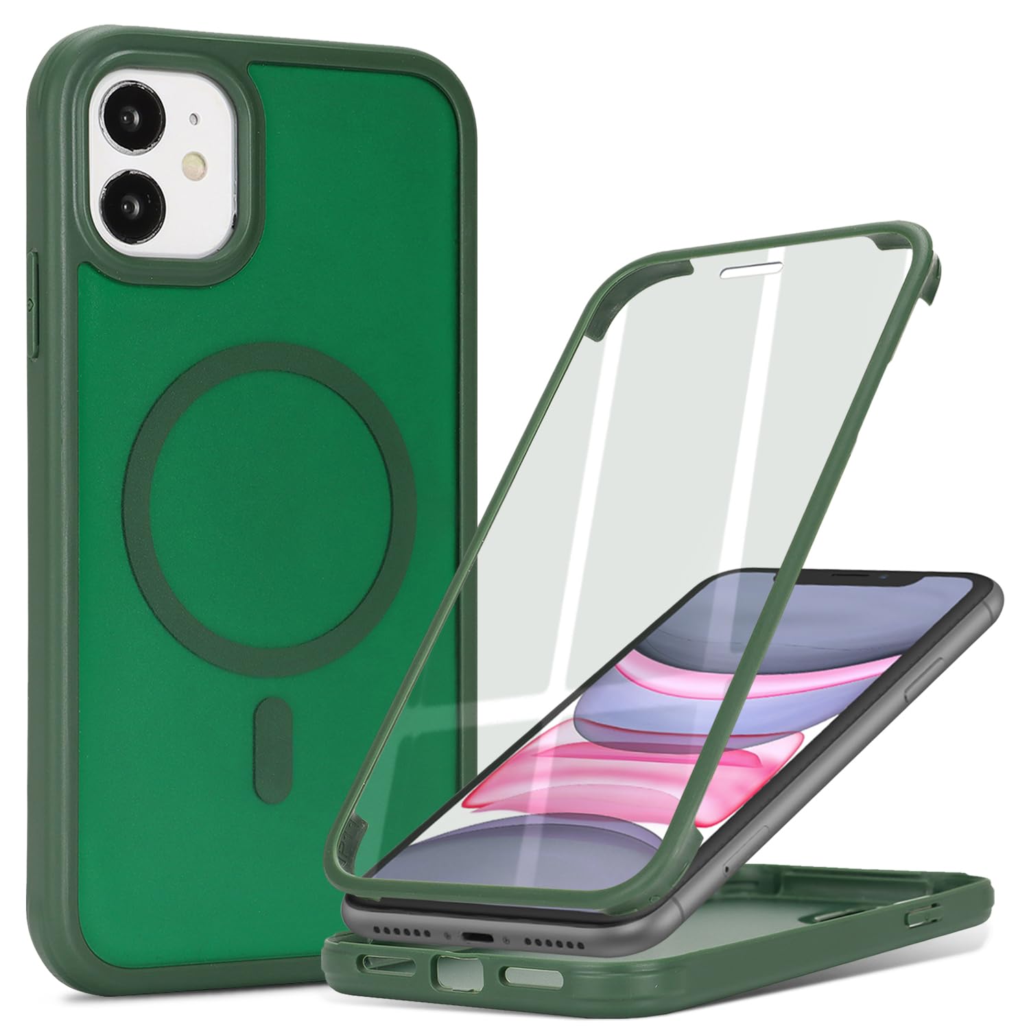 CoozCase for iPhone 11 Case with Built-in Screen Protector Anti-Scratch,for Apple iPhone 11 Protective Phone Cases,Compatible with MagSafe for Men