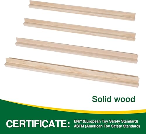 Miniatura 3 de GOTHINK Juego de 4 bandejas de azulejos de mahjong de madera, para mejorar tu juego de Mahjong, bastidores para mahjong, tren mexicano, dominó y más