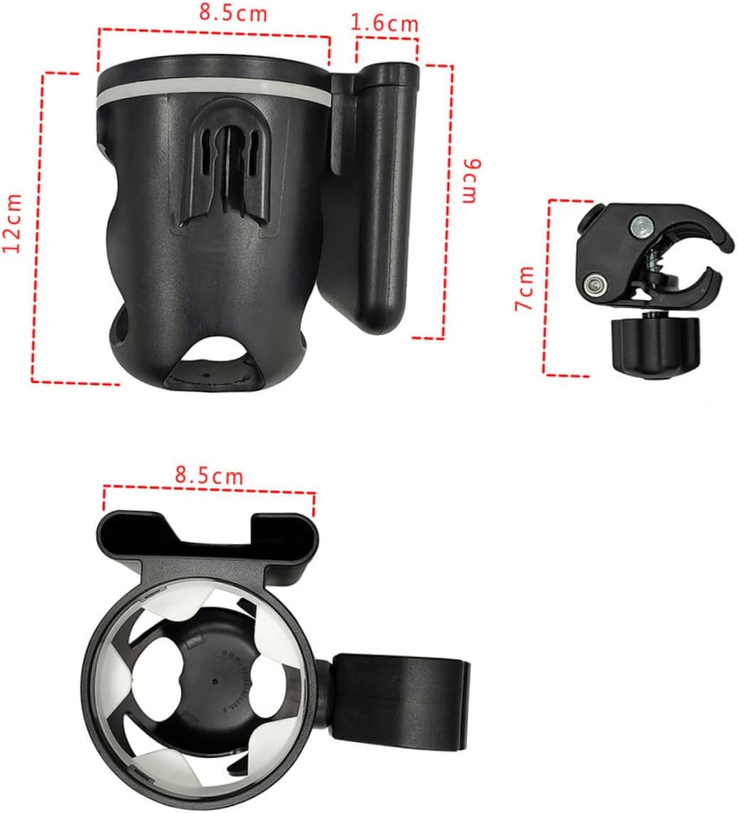 Stroller Cup Holder for Baby Bottles and Phones Multi-Functional Plastic Beverage Rack with Easy Attachment for Walkers and Strollers